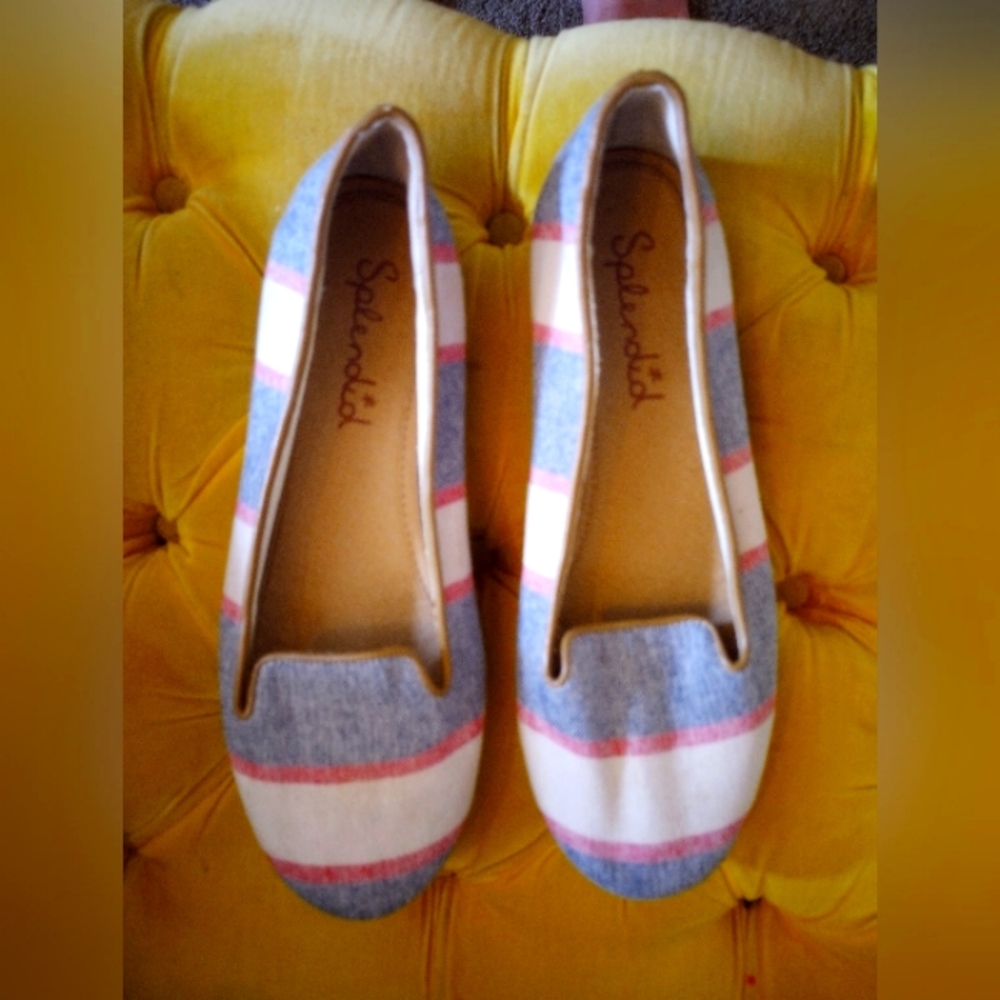 Splendid Linen Striped Flats size 7